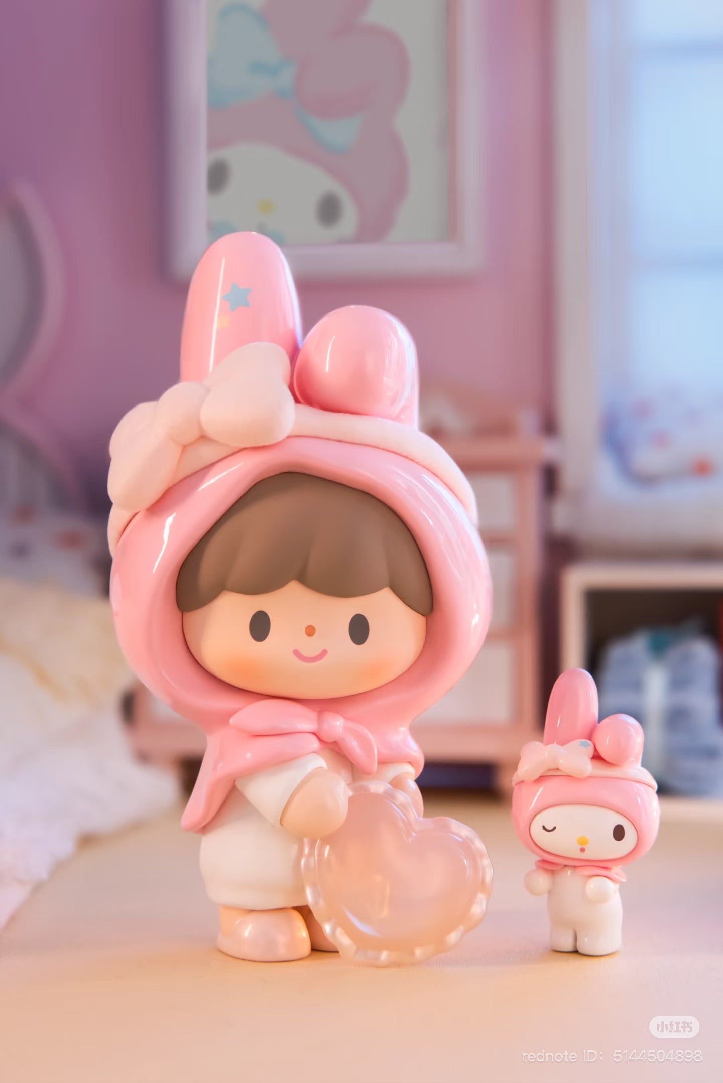 Sanrio ZZoton Goodnight Series Blind Box featuring a close-up of a whimsical pink egg toy from a set with six designs and one secret option.