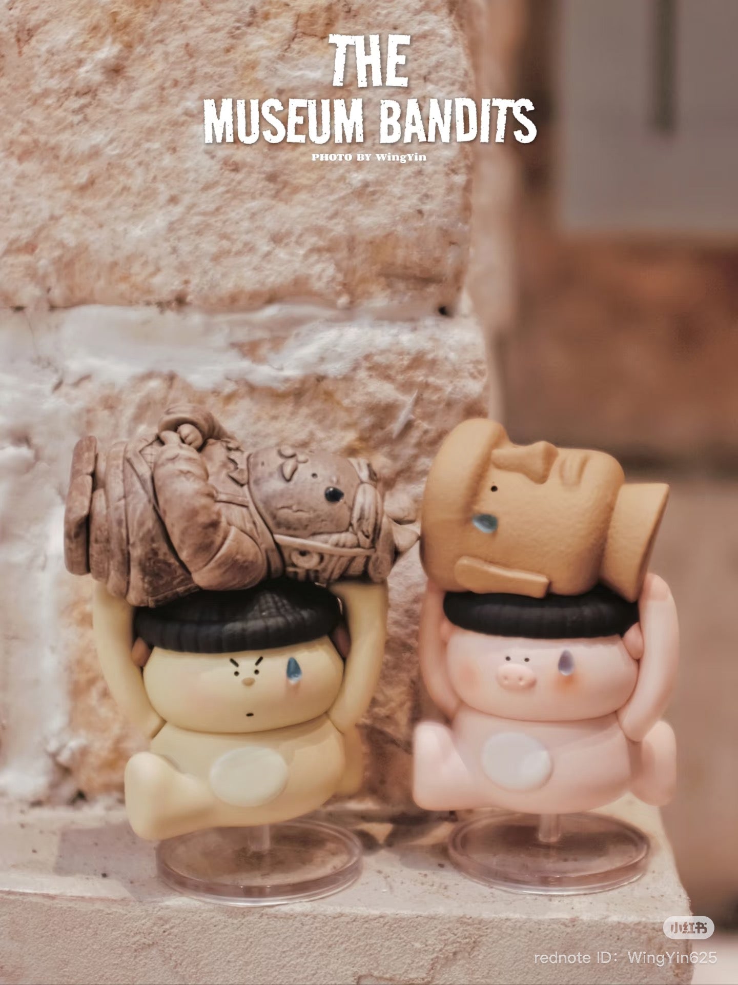 Museum Thief Series Blind box - Preorder featuring stacked small figurines, part of a 6-design collection with 1 secret option. Ships August 2025.