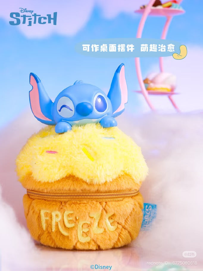 Disney Stitch series interesting food handbag toy, featuring a blue stuffed animal with wings, available for preorder at Strangecat Toys. Ships August 2025.