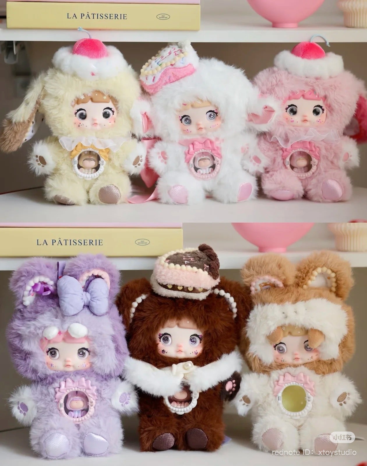 Nommi Eat Sweets Series Plush Keychain Blind Box featuring a variety of stuffed toys, available for preorder, with six designs and one secret option.