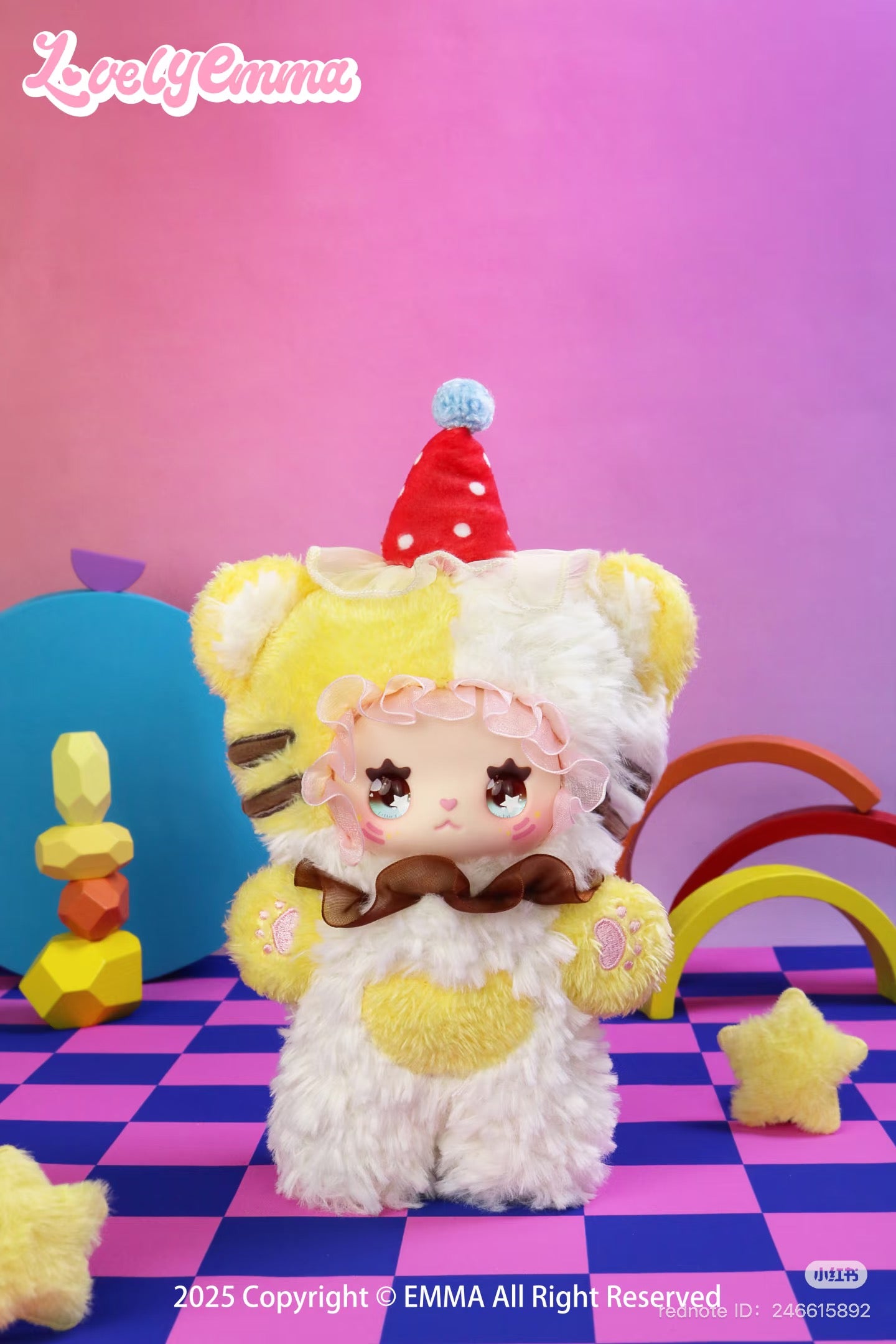Lovely Emma: Funky Party Plush Blind Box featuring a stuffed toy with a unique design, available for preorder with a mix of regular and secret styles.