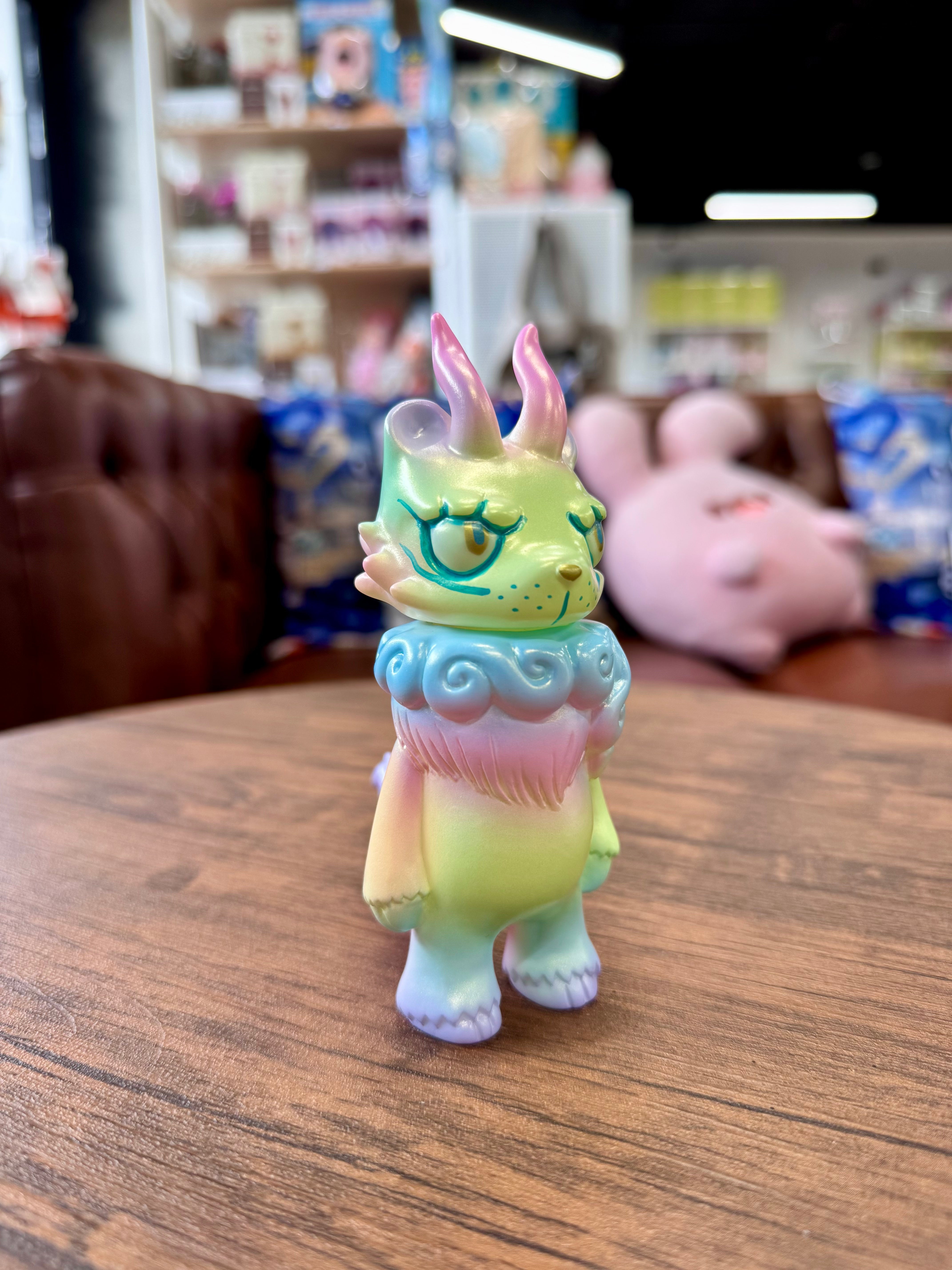 Gekko Dragon Fluorescent Color by YASU, a Japanese Sofubi, showcasing a cartoon animal figure, ideal for baby toys and collectors at Strangecat Toys.
