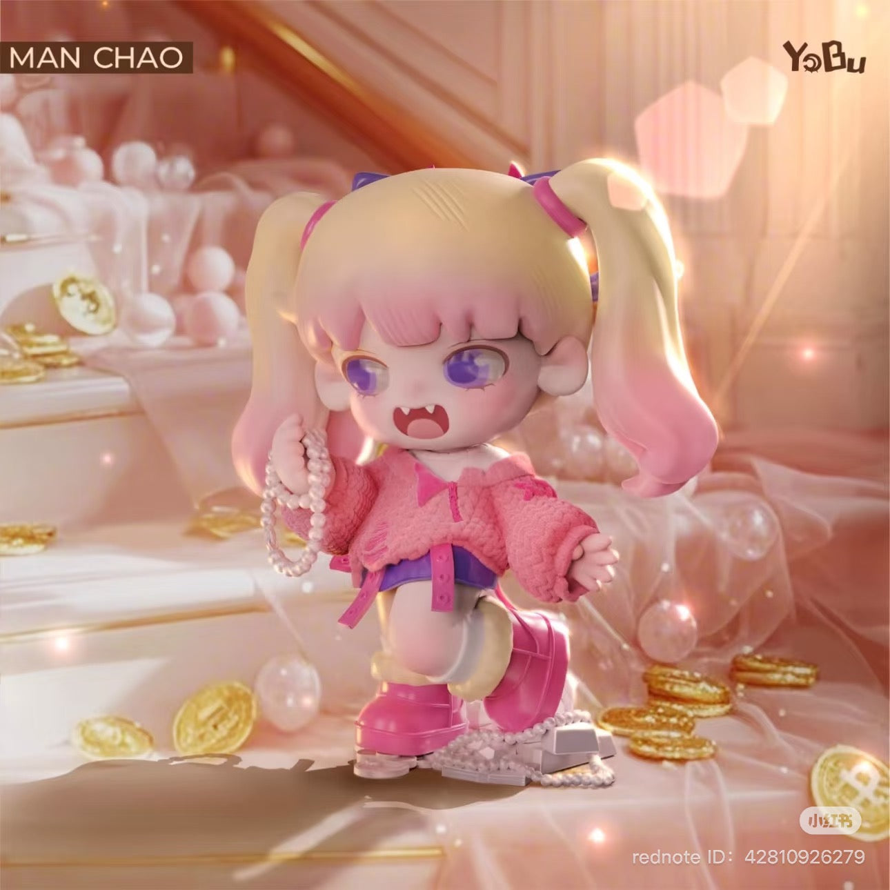 YOBU, the corner no one sees Blind Box Series toy, close-up of a doll's face. Preorder for August 2025 release at Strangecat Toys.