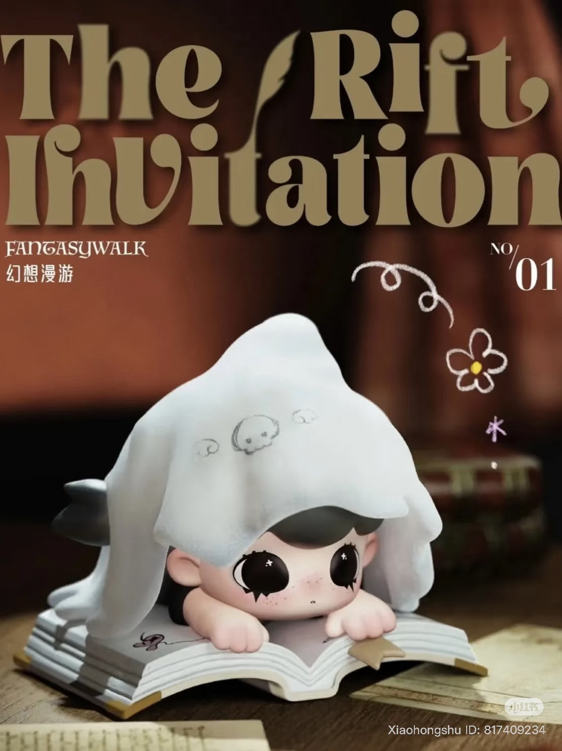 Chibi character on “The Rift Invitation” book cover, part of Lulumi The Rift Invitation Series Figures Blind Box. Preorder for September 2025 release.
