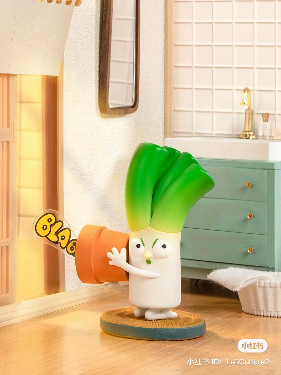 Toy figurine of a vegetable from What the Man Daily Blind Box Series, about 9-11cm in size.