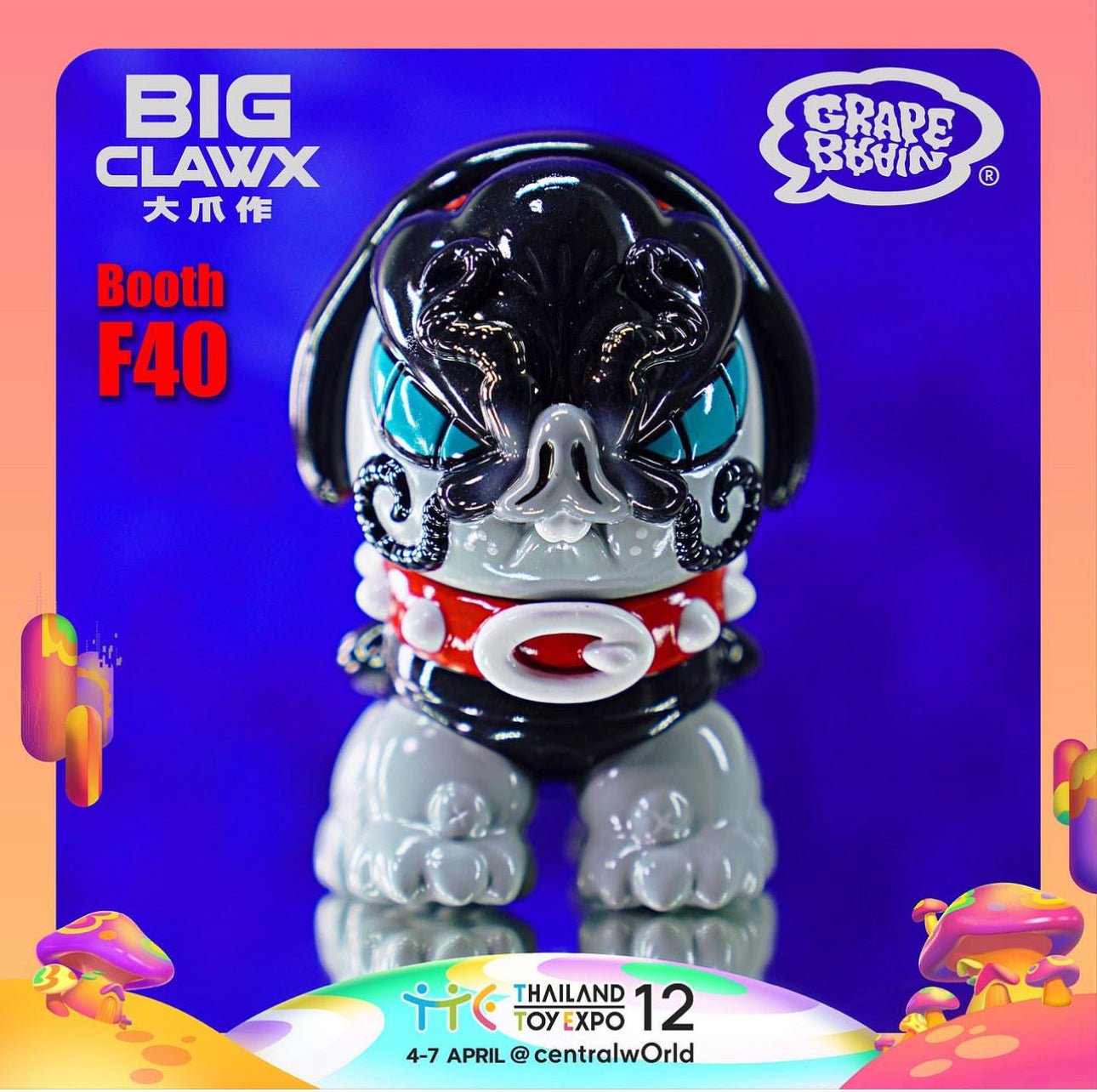 Cola - Black by BigClaw x Grape Brain, a 9cm soft vinyl toy depicting a fictional character, ideal for collectors of unique art toys from Strangecat Toys.