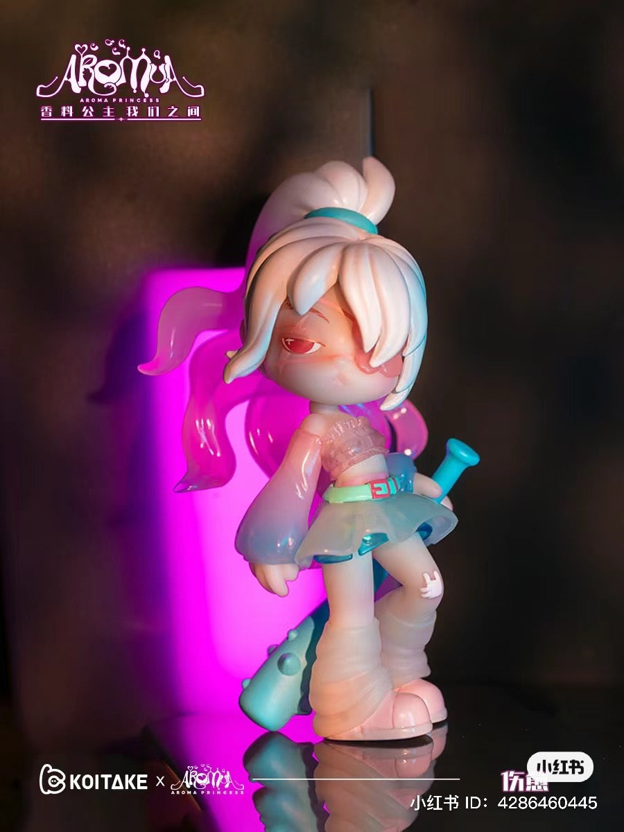 A toy figurine from the Aroma Princess Between Us Blind Box Series at Strangecat Toys, featuring a girl in a pink and blue skirt.