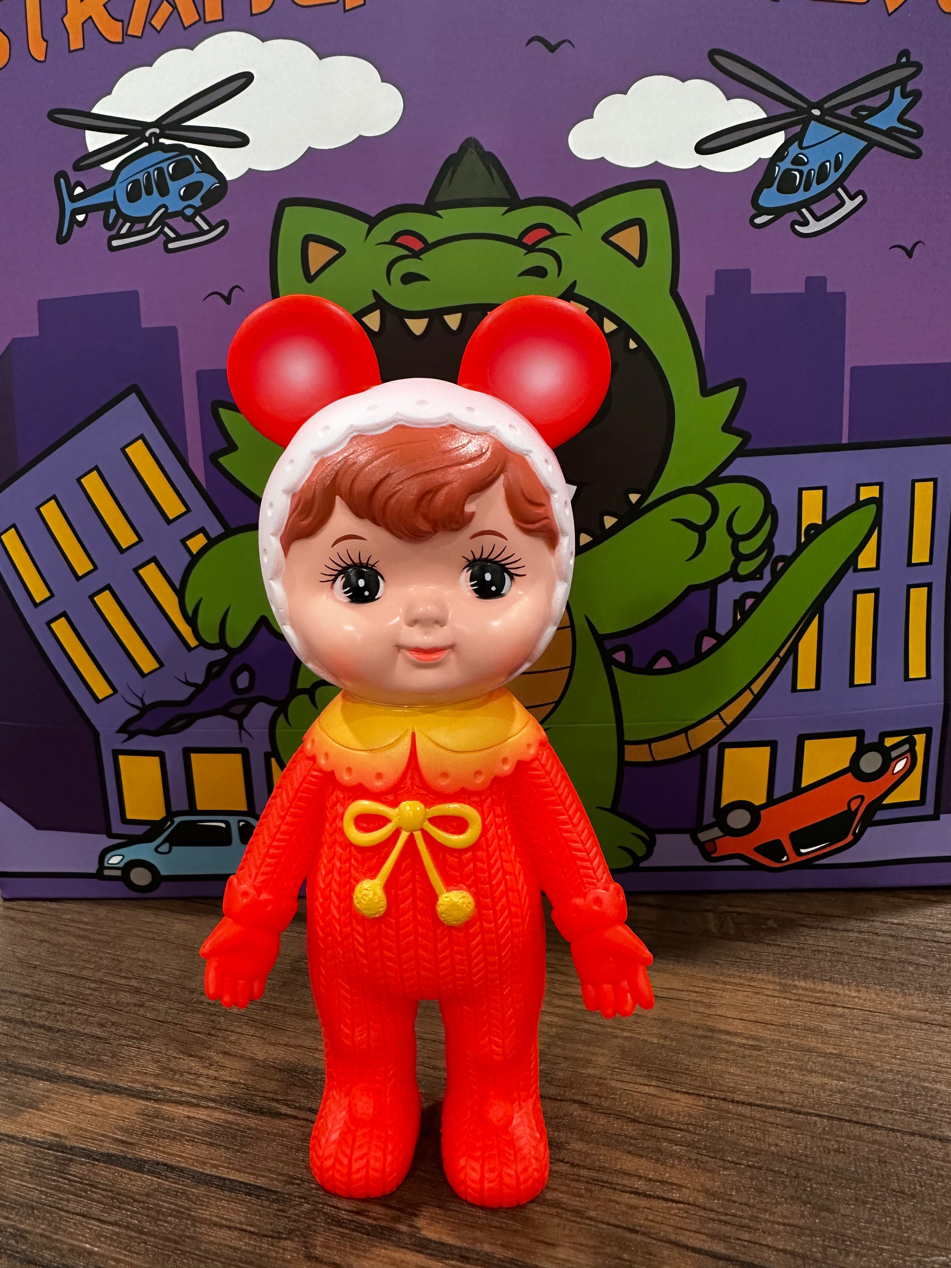 Kodama Toy Charmy chan - WD.R2 doll, animated cartoon, baby toy, with rotating head, made in Tokyo, 21cm tall.