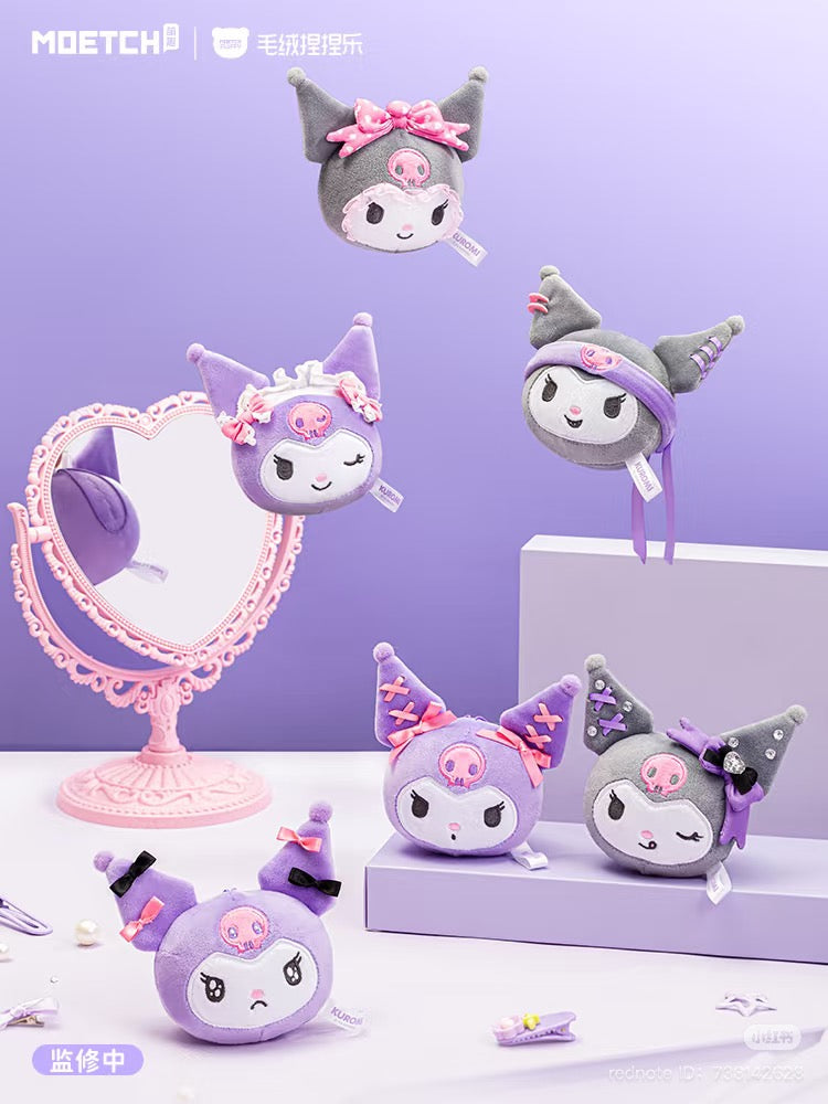 Kuromi Girl's Hair Accessories Series Plush featuring diverse stuffed toys with bows and skull motifs, reflecting Strangecat Toys' unique, collectible art toy style.