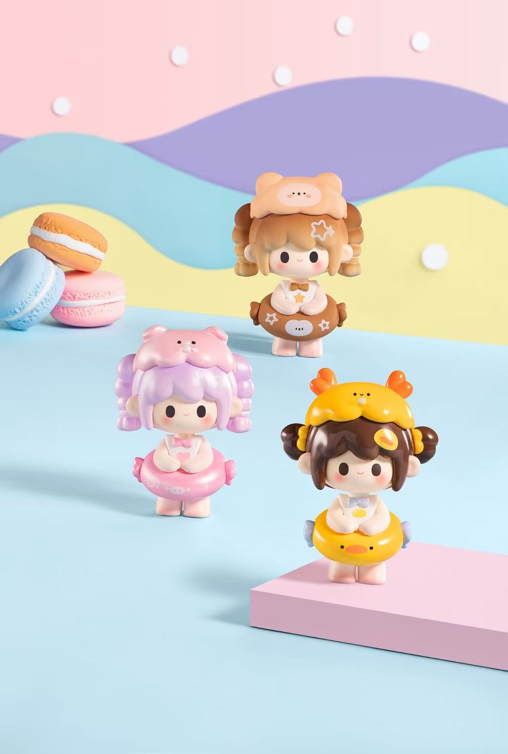 UUTIY Sweety Land Blind Box Series featuring artist-designed chibi figures with animal float motifs, part of a limited edition collectible toy series.