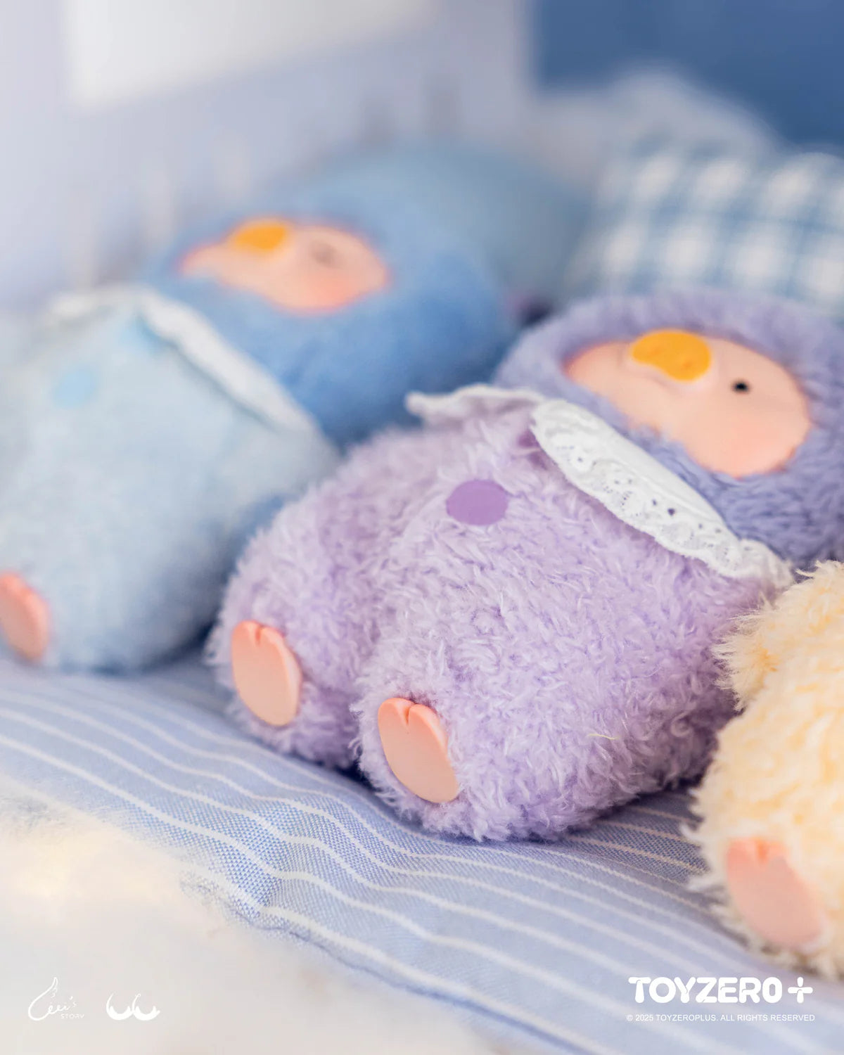 LuLu the Piggy plush toys, pastel-colored, with tiny beaks and feet, part of LuLu's Dreaming Wonderland Series PVC Plush Keychain Blindbox.
