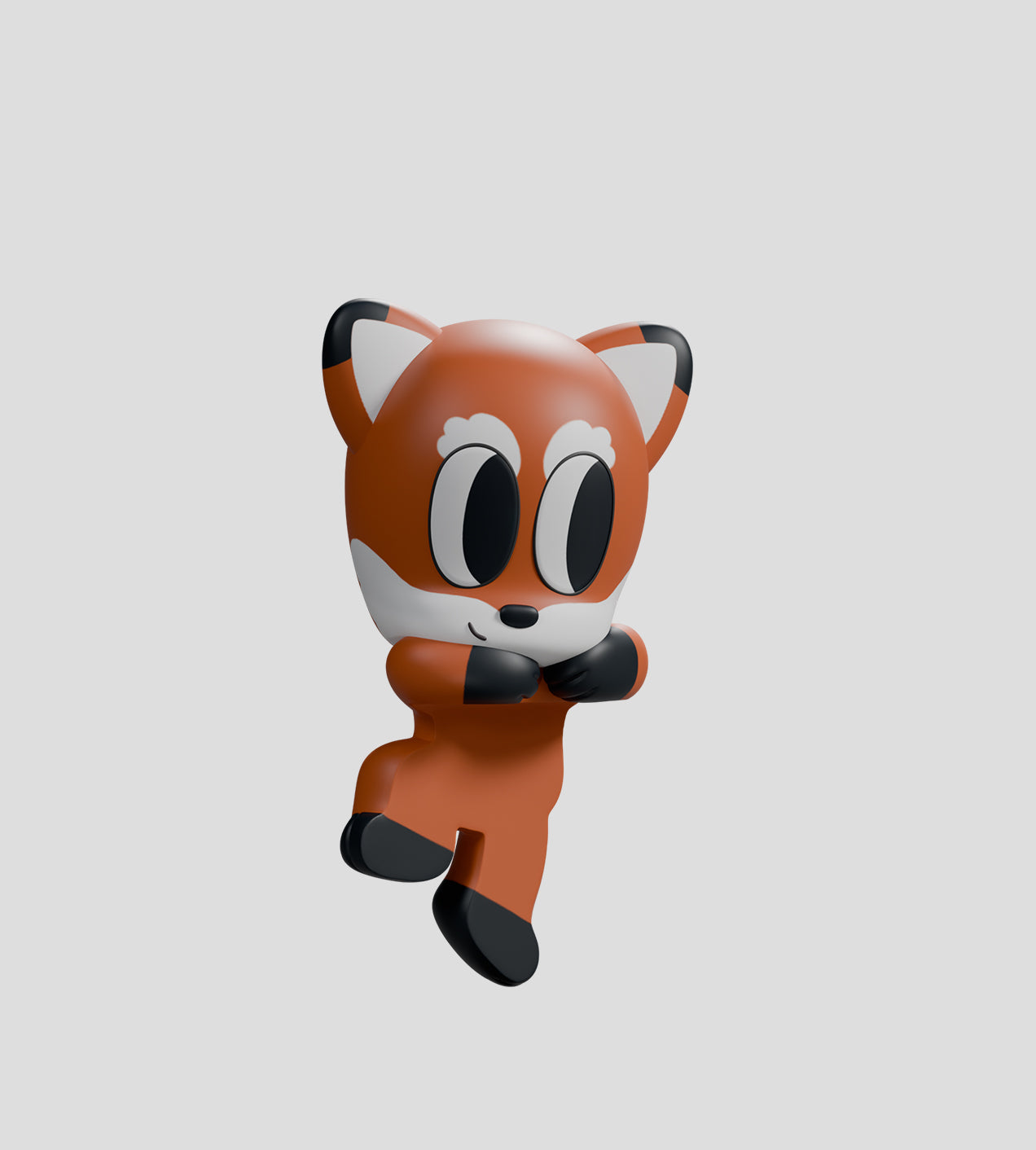Tiny Shiny Hineys Peekers Blind Box features a stylized cartoon fox figure mid-stride, designed for decoration with adhesive backing, crafted by Kibooki.