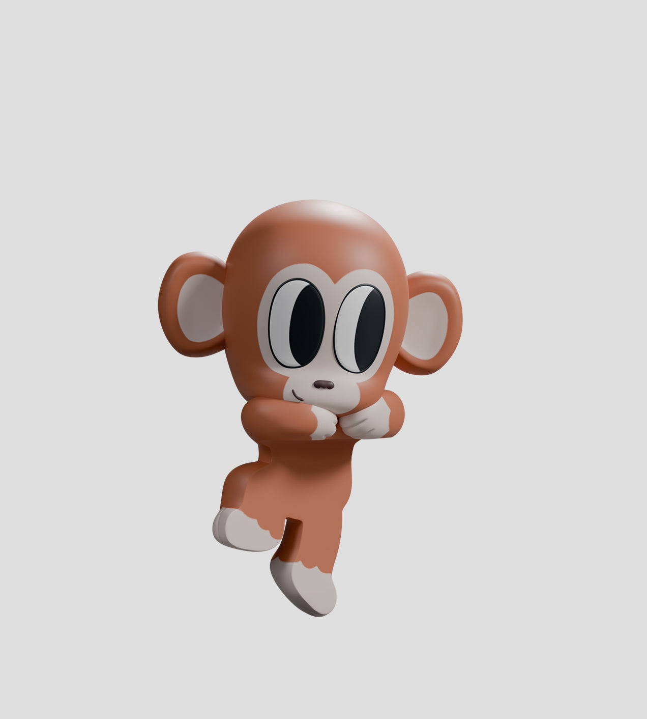 Tiny Shiny Hineys Peekers Blind Box features a playful, cartoon monkey mini figure, designed for adhesive display on flat surfaces.