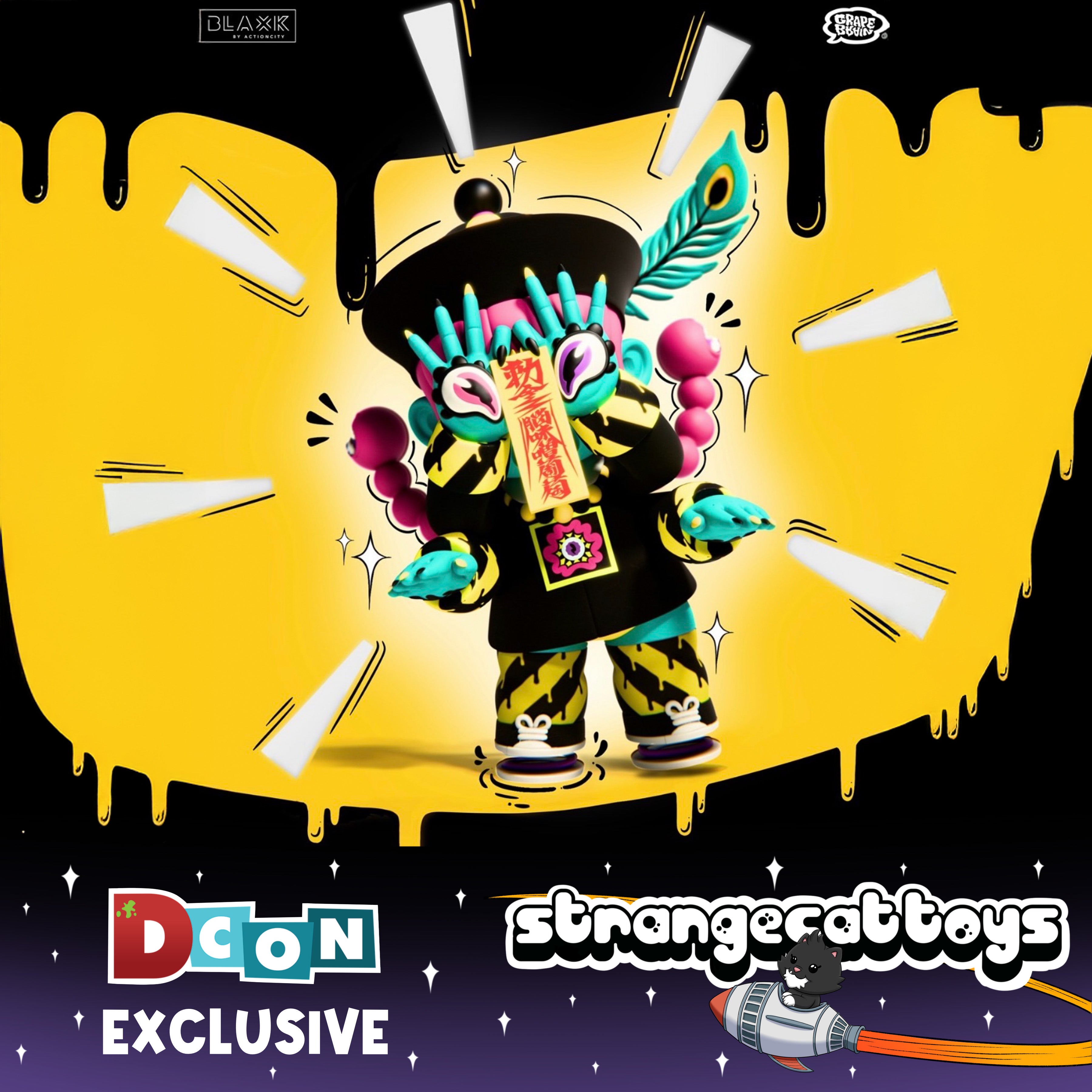 Underworld Girl - SHISHIKABA NENE Chan designer toy: stylized “jiangshi” figure with talisman, beads, cap, exclusive 7 resin limited to 5 pieces by Grape Brain.