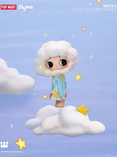 Nyota's Fluffy Life Blind Box Series toy figure, featuring a girl with a cloud on her head. Preorder for July 2024.