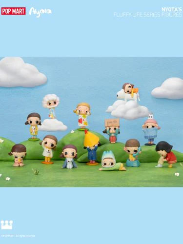 Nyota's Fluffy Life Blind Box Series: small figurines on a green hill, preorder for July 2024. Contains 12 designs with one secret.