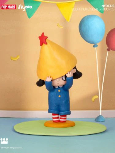 Nyota's Fluffy Life Blind Box Series - Preorder: Toy figurine of a girl holding a yellow hat, part of a 12-design collectible set. Ships July 2024.
