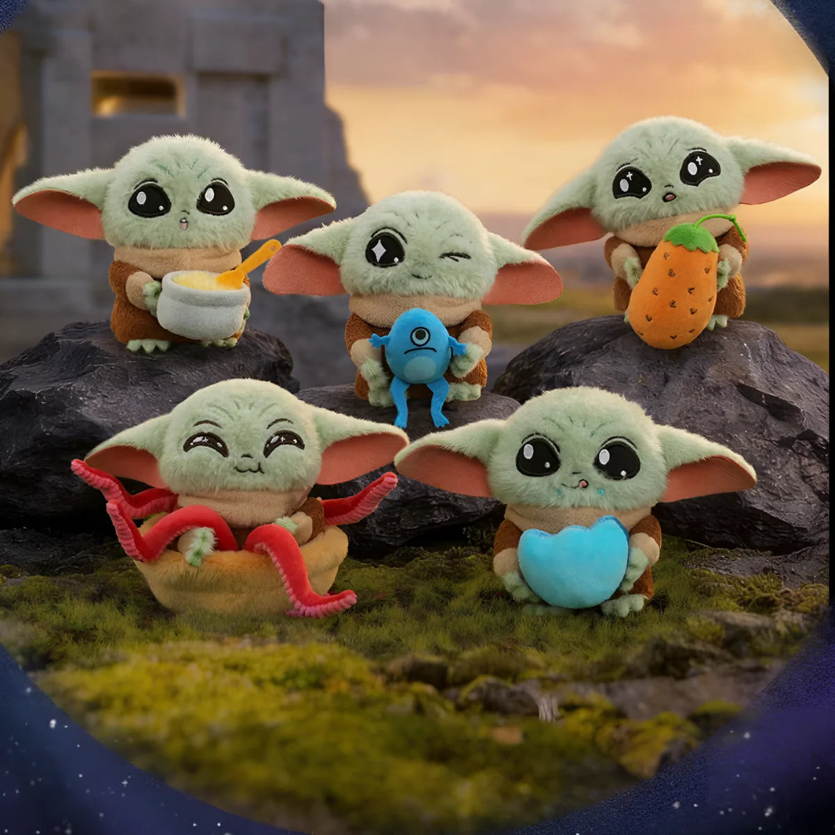 Grogu Chubby Planet Series Plush Keychain Blind Box - Preorder