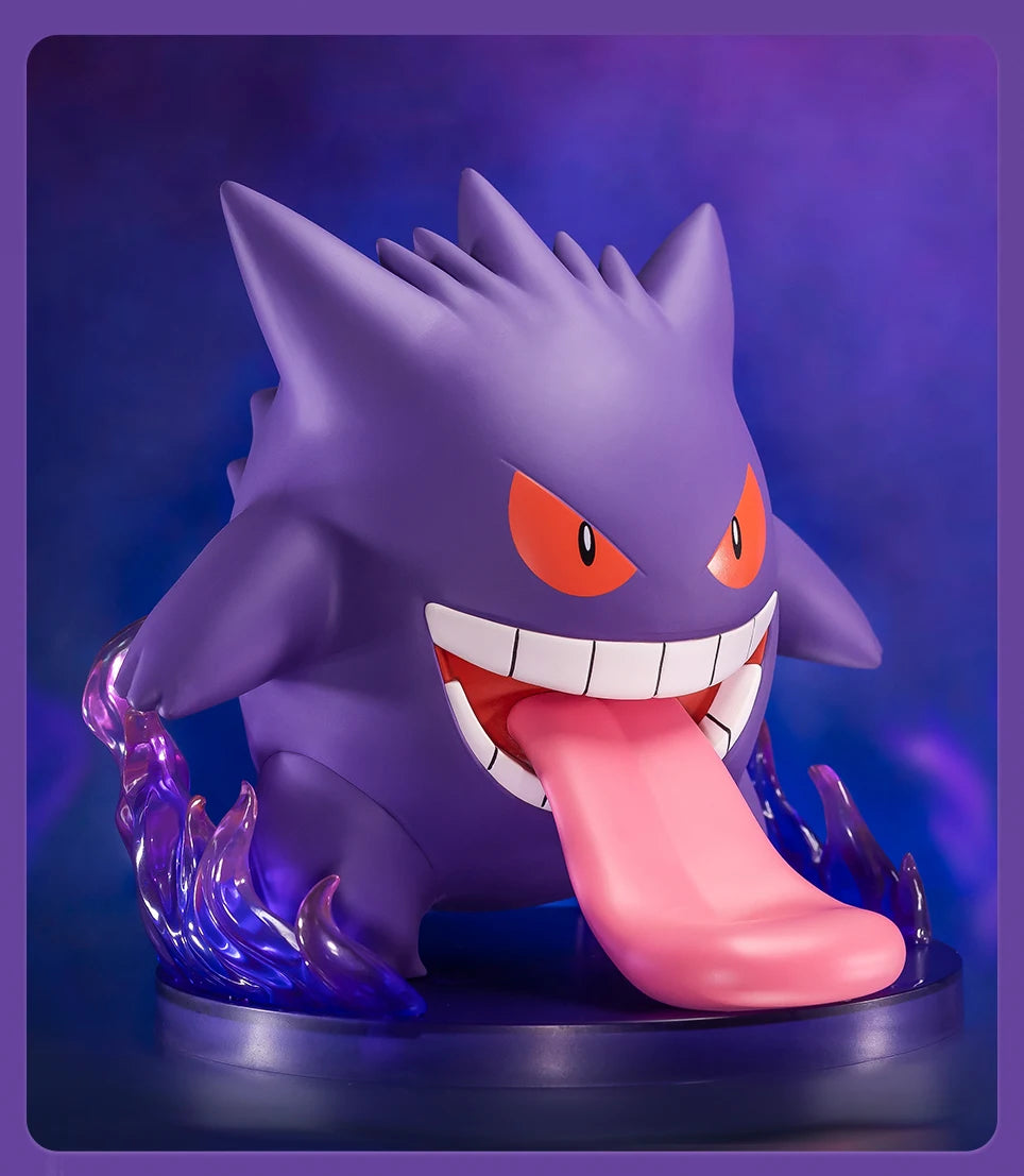 Pokémon Gengar figurine, a cartoon character with a long tongue and red eyes, PVC/ABS, 5
