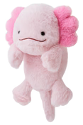 Posture Pal plush axolotl, featuring feathery gills and a smile, designed for desk support and posture improvement. Ideal for fans of Strangecat Toys.