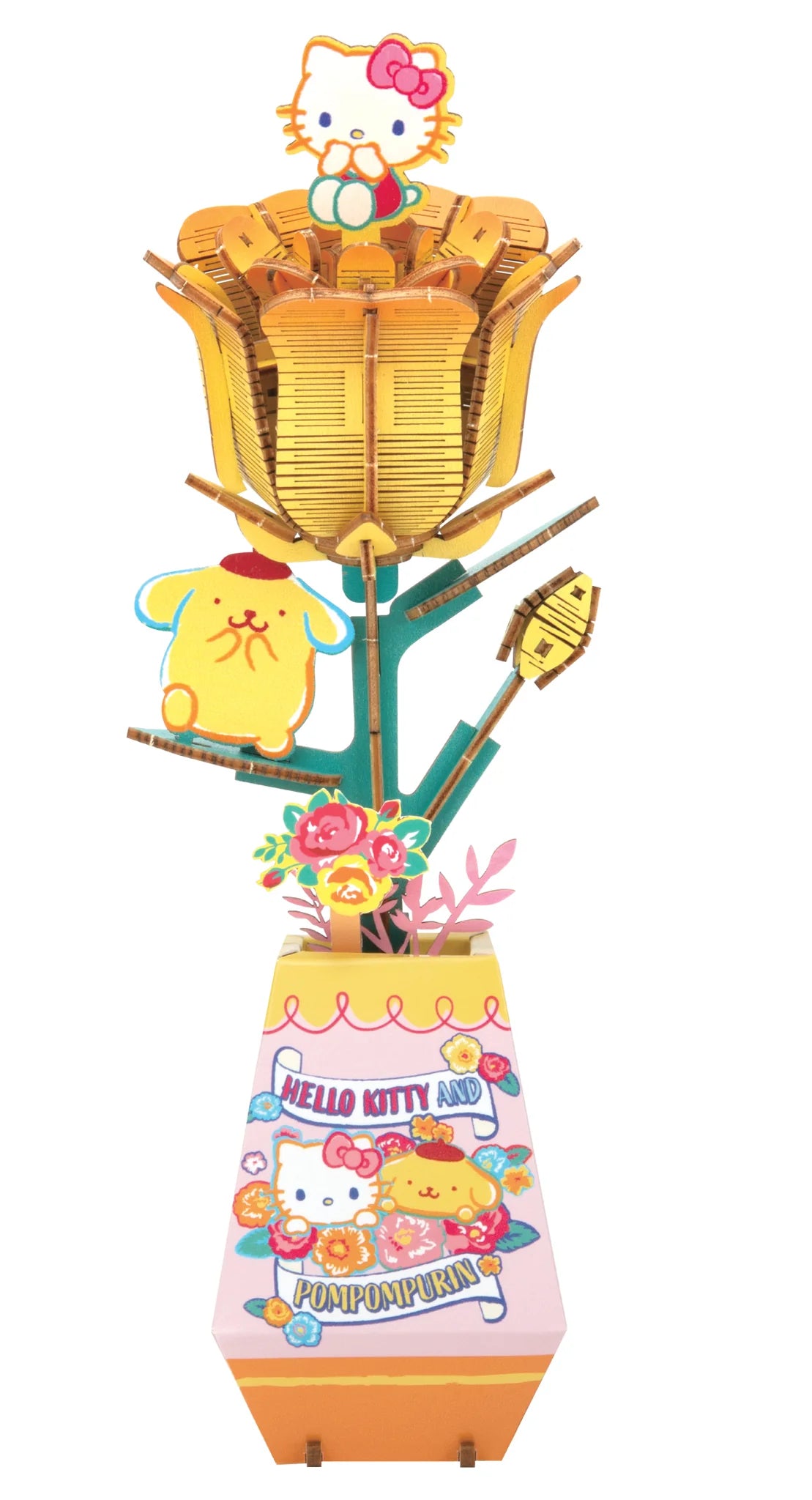 Wooden Puzzle: Hello Kitty and Friends DIY 3D Flower - Sunshine Rose