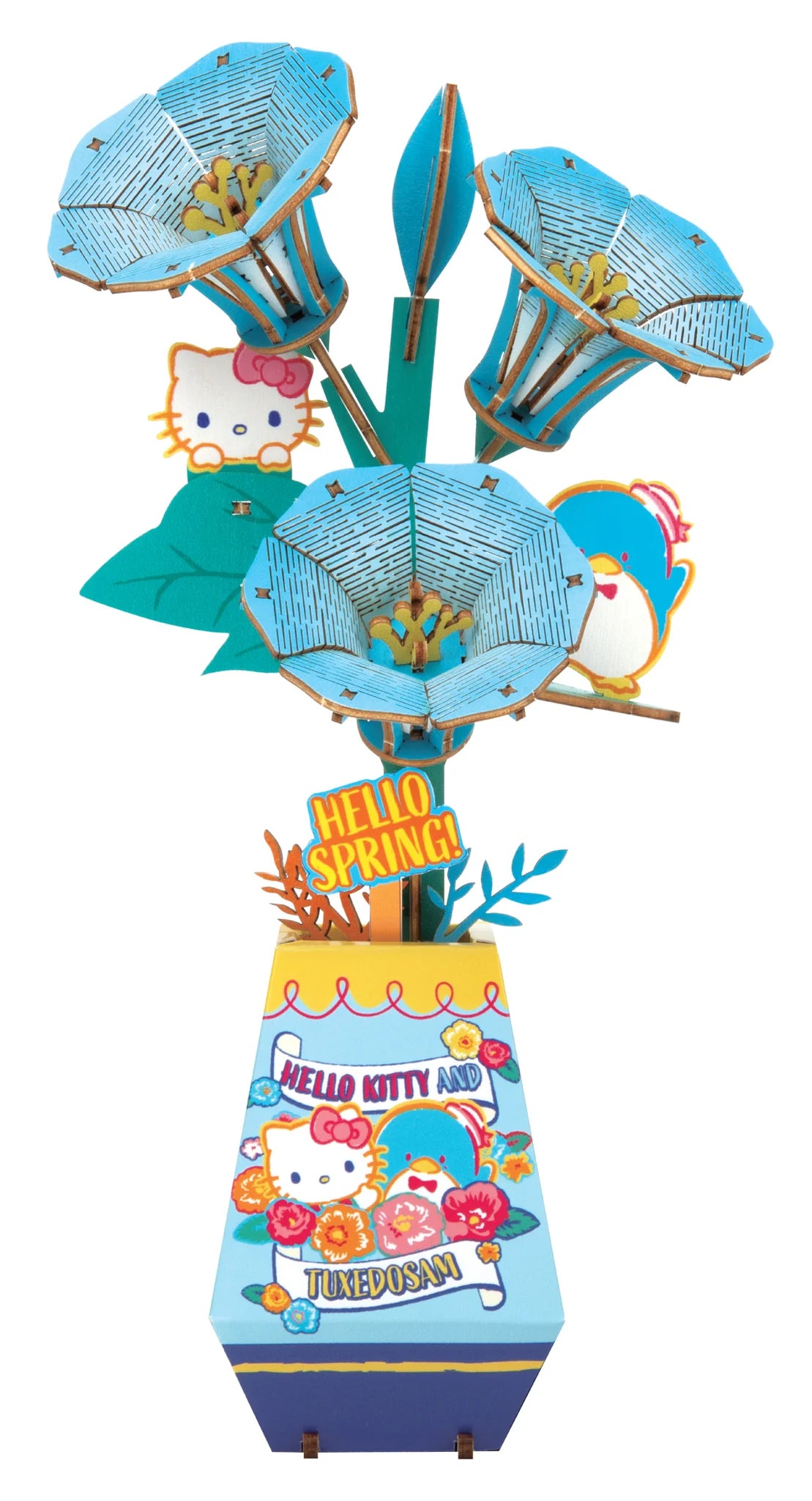 Wooden Puzzle: Hello Kitty and Friends DIY 3D Flower - Sky Morning Glory