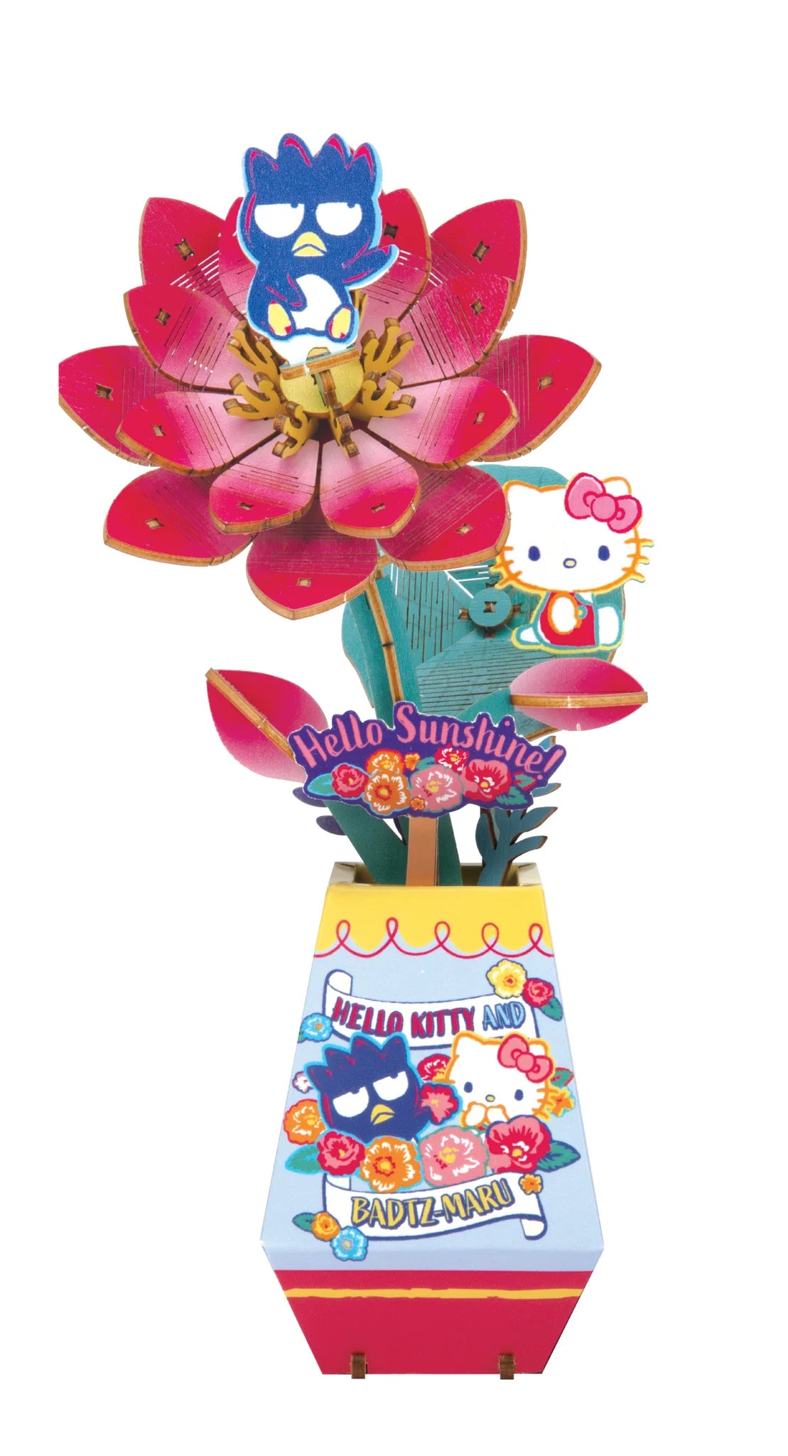 Wooden Puzzle: Hello Kitty and Friends DIY 3D Flower - Cherry Lotus