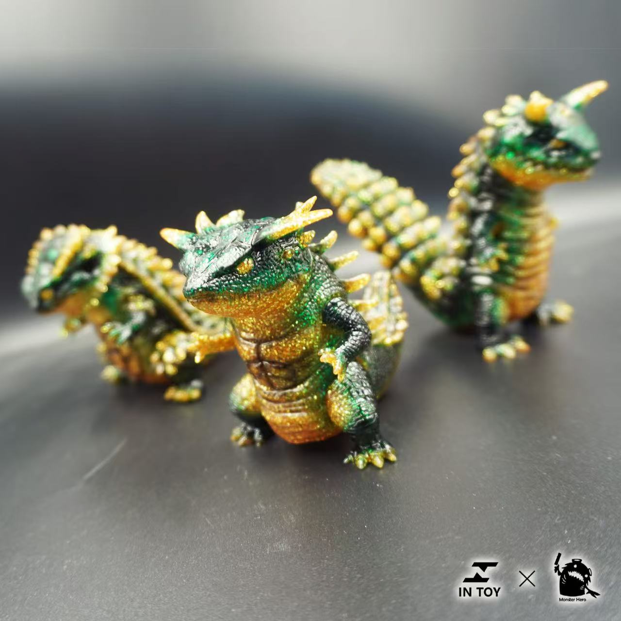 Mini Ultra Beast sofubi - brilliance .Ver collectible figures, featuring spiky scales and movable parts, available for preorder; collaboration between IN TOY and Monster Hero.