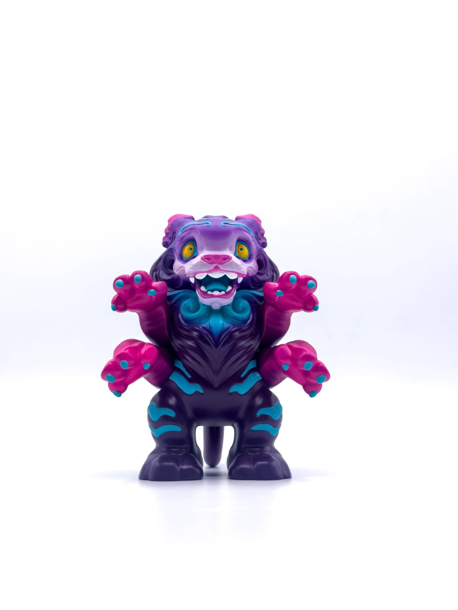 Hikaru - The Radiant by Tomodachi Island: A whimsical, four-armed vinyl toy with UV reactive features and detachable tail, limited edition of 50 pieces.
