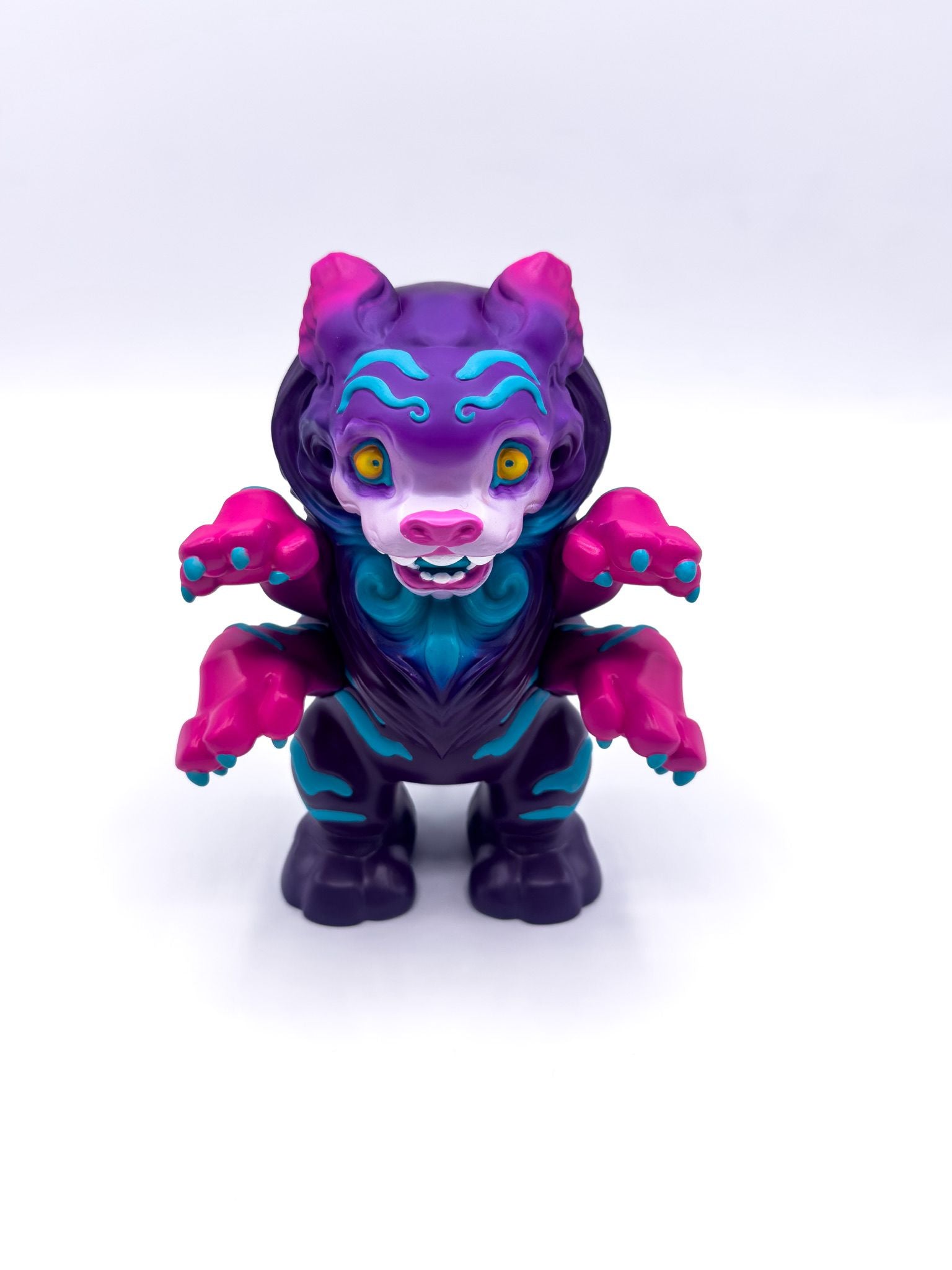 Hikaru - The Radiant by Tomodachi Island, a vinyl toy featuring a stylized monster with UV reactive details, detachable tail, and limited to 50 pieces.