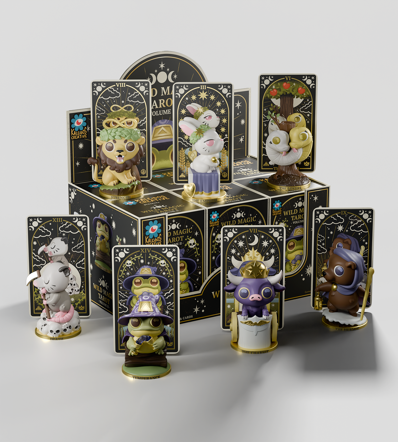 Wild Magic Tarot Volume 2 Blind Box: Limited-edition set featuring Major Arcana cards and chibi animal figures, ideal for collectors and tarot enthusiasts.