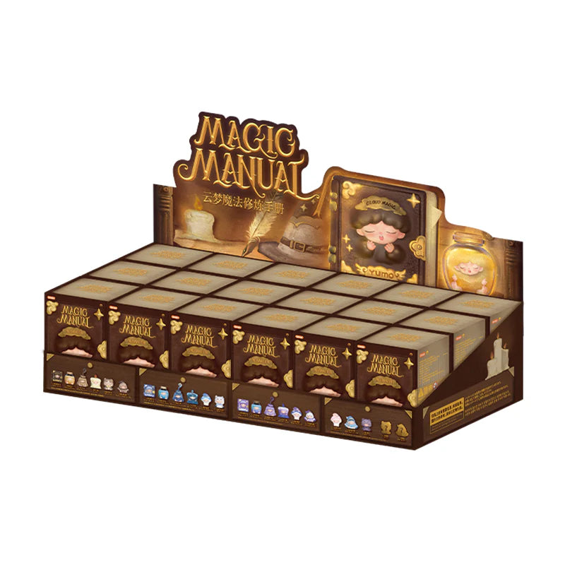 Yumo Magic Manual Series Mini Blindbox featuring collectible figures, each box a surprise with 23 fantasy designs. Perfect for art toy collectors and enthusiasts.