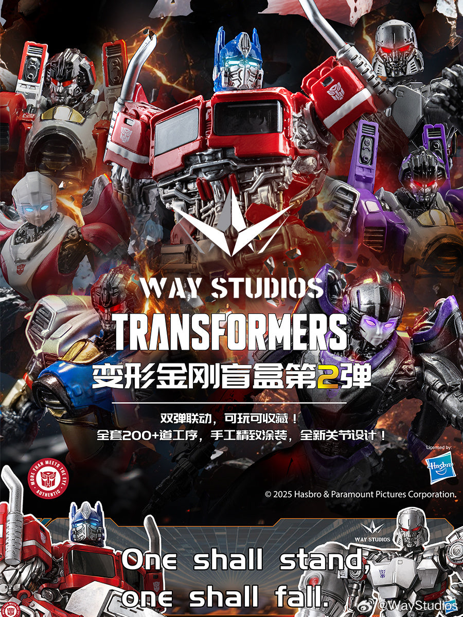 Transformers Series Vol.2 Statue Scene Blind Box features detailed robot toy designs; preorder for August 2025. Contains 8 regular and 1 secret figure.