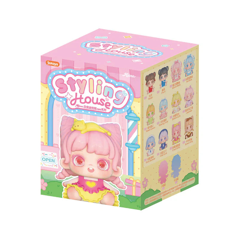 Miana Transformable Styling House Mini Series Blind Box featuring a cartoon character on packaging; part of a 12-design series with potential secret designs.