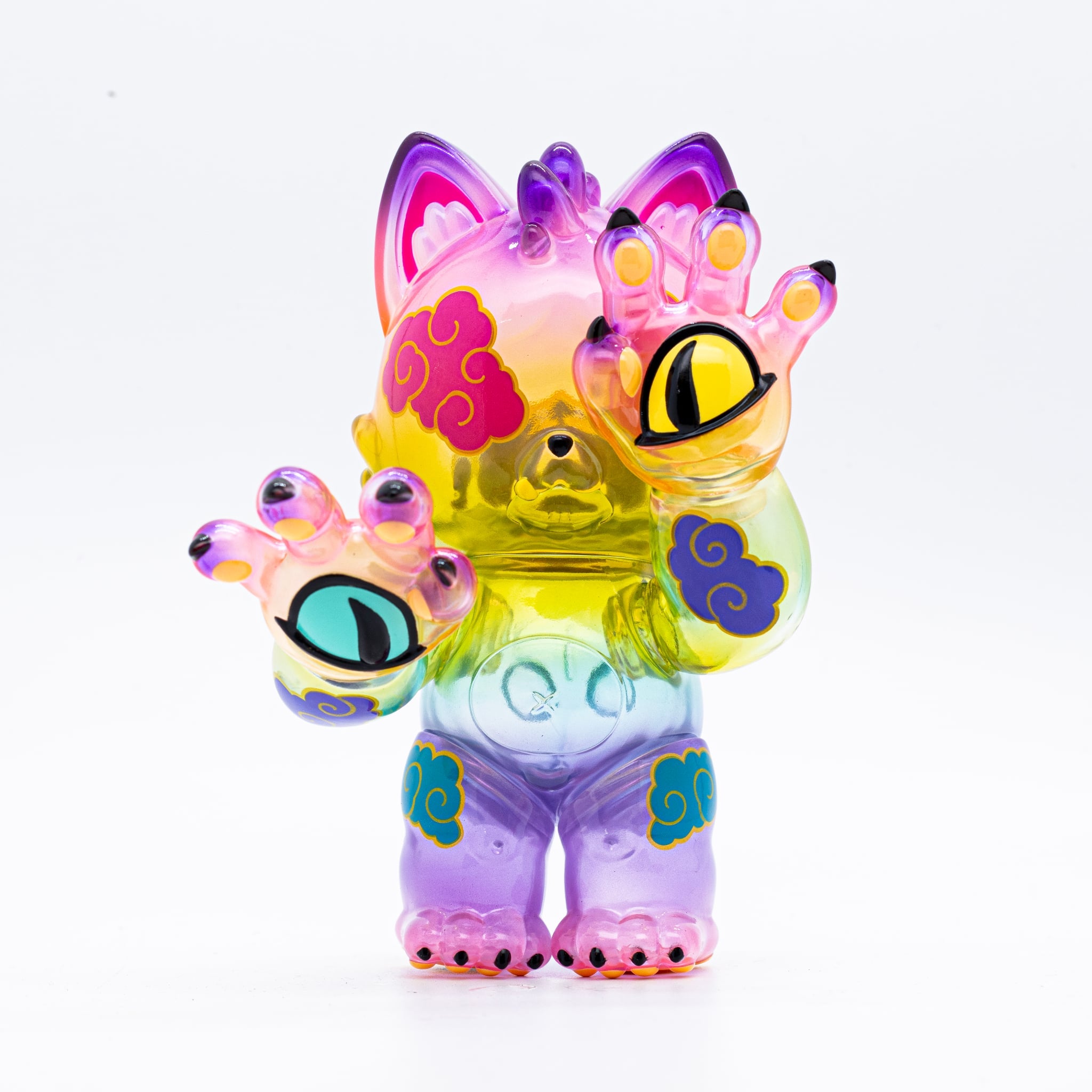 Grandpa - Rainbow Edition by Candie Bolton x Grape Brain x Prime, a 3-inch soft vinyl toy featuring whimsical animal figures, available in a limited edition of six.