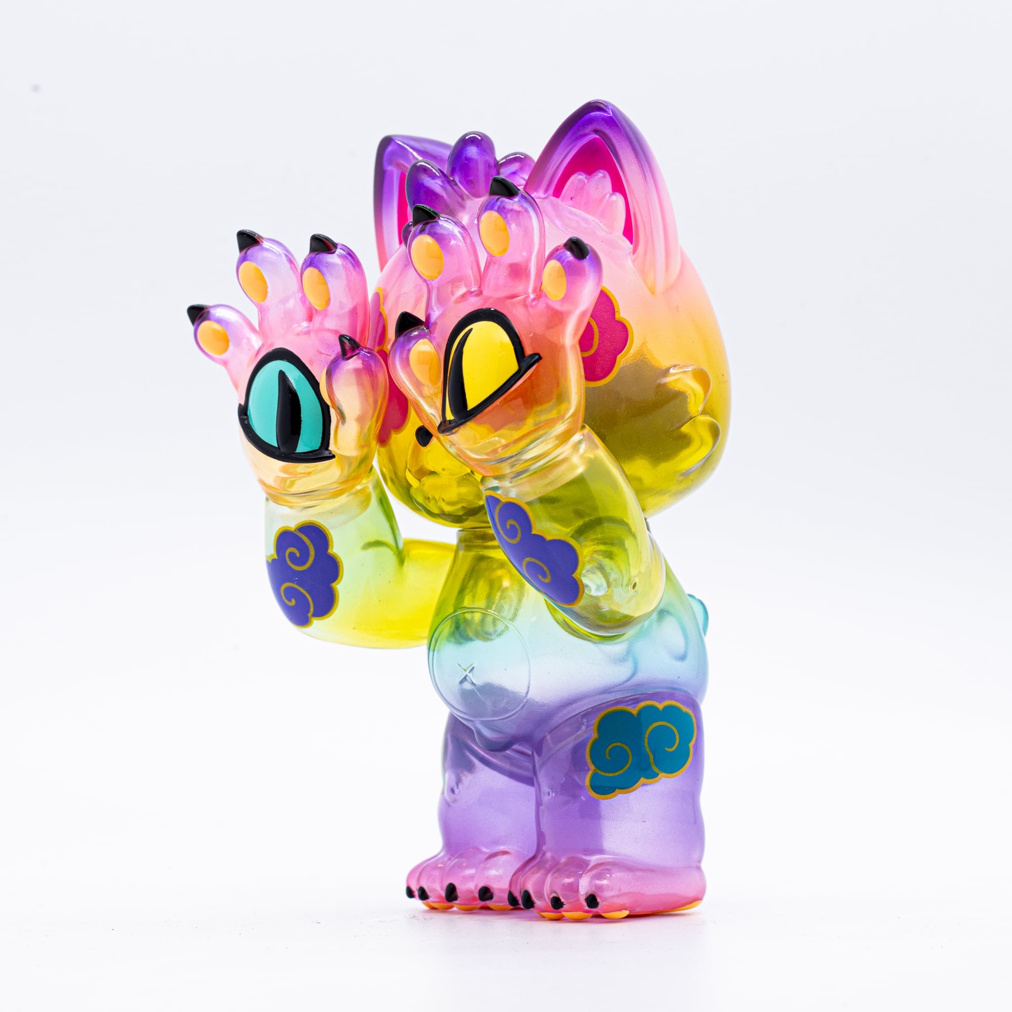 Grandpa - Rainbow Edition by Candie Bolton x Grape Brain x Prime, 3-inch soft vinyl toy with a swirly design, limited to six pieces.