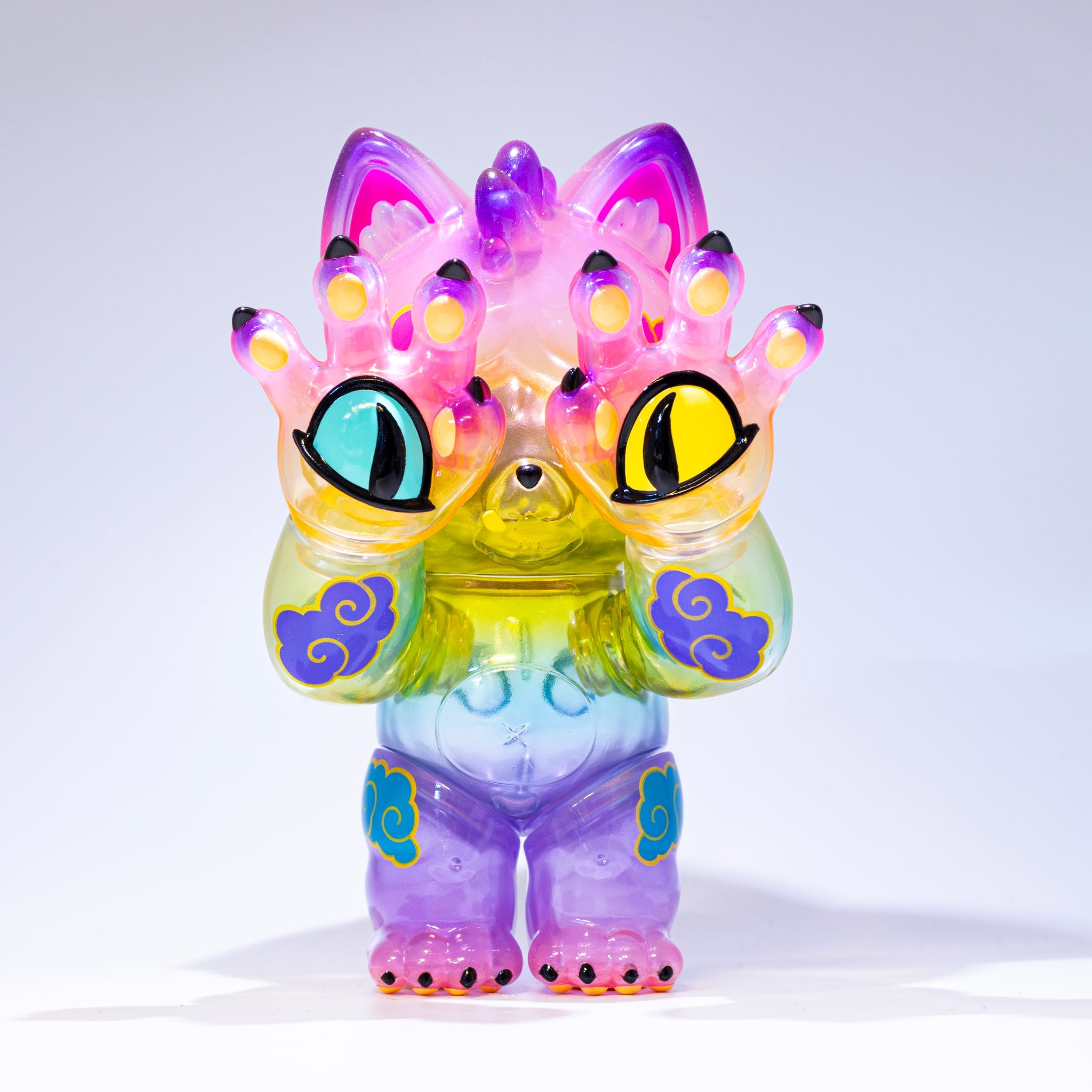 Grandpa - Rainbow Edition by Candie Bolton x Grape Brain x Prime, a 3-inch soft vinyl cartoon animal figure, part of a limited edition of six.