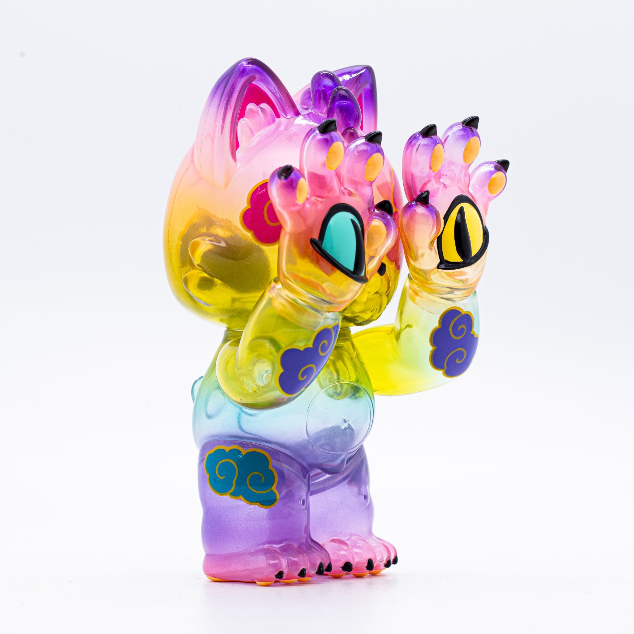 Grandpa - Rainbow Edition: A 3-inch soft vinyl cartoon elephant figurine by Candie Bolton x Grape Brain x Prime, designed with intricate details. Limited edition of 6.