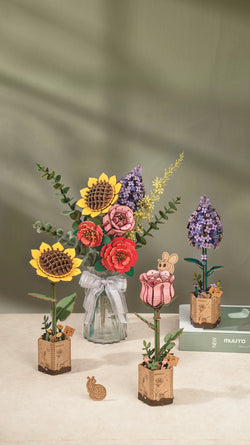 Red Rose Diy Wooden Flower 3D Puzzles Red Rose Diy Wooden Flower 3D Puzzles