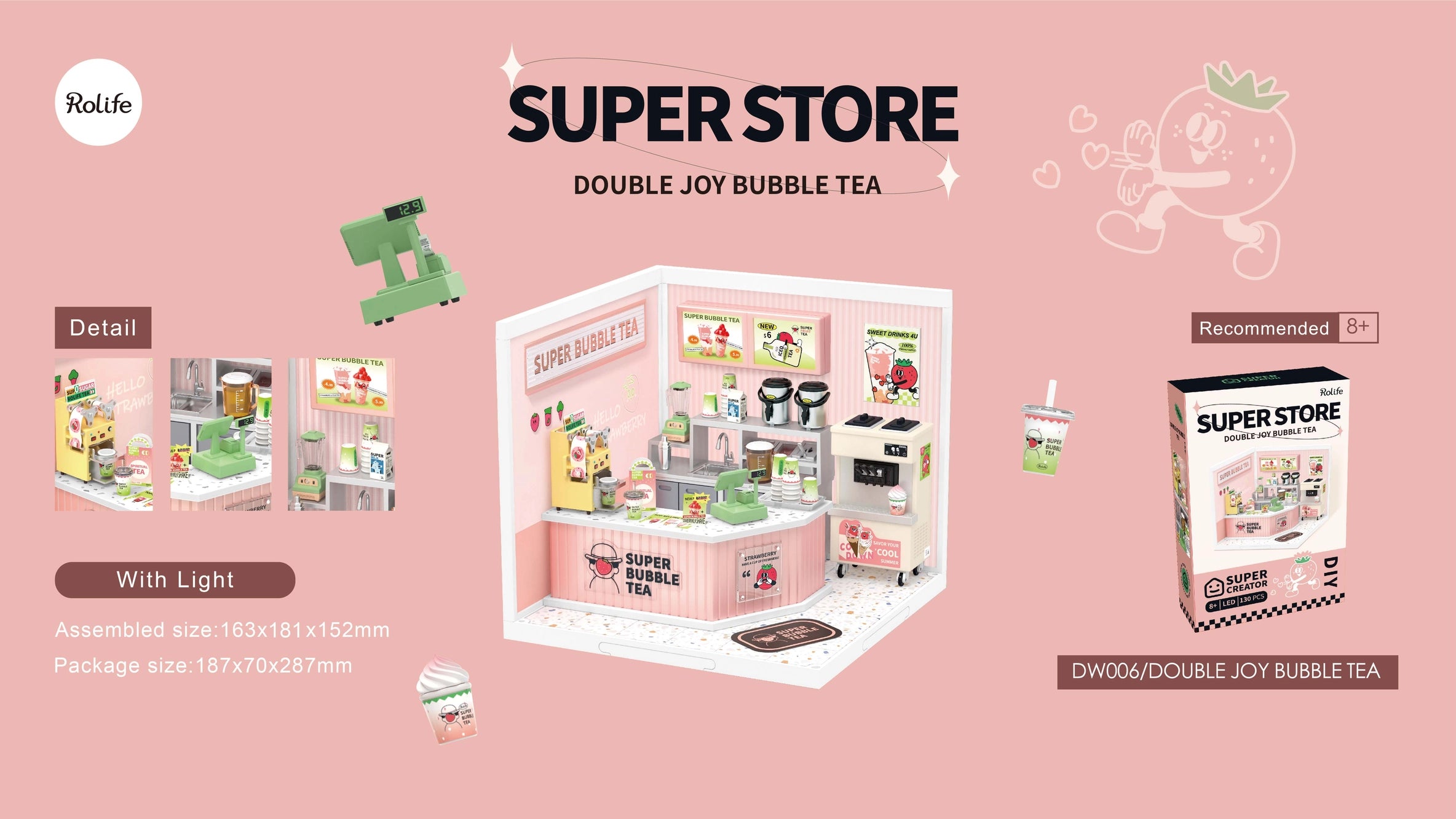 Double Joy Bubble Tea Rolife Diy Miniature House