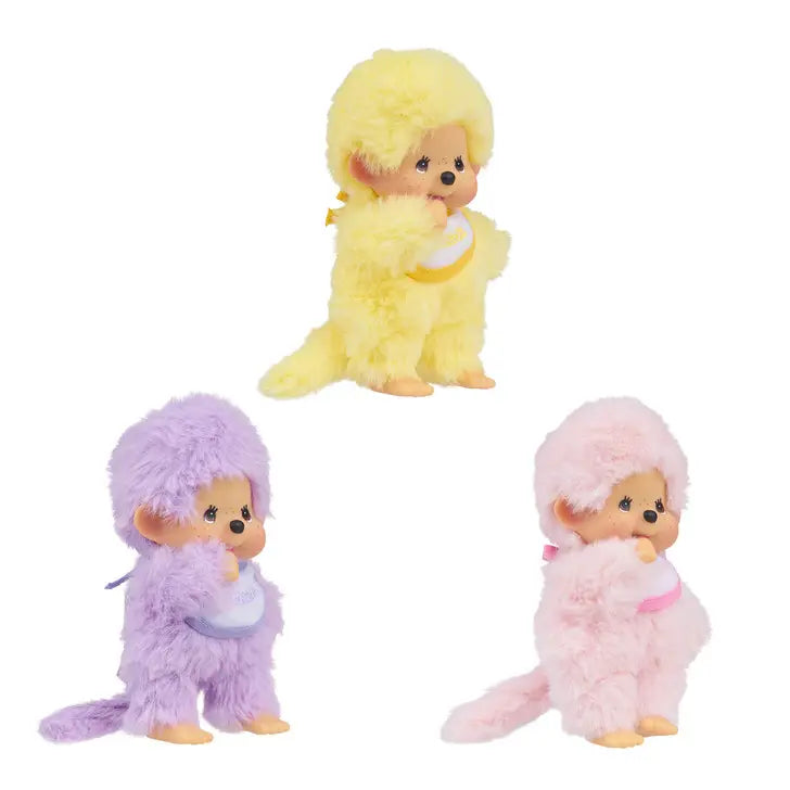 Monchhichi - Colorful Beanies Assortment: Mini plush dolls in pastel colors, part of BLIND PICKS collection at Strangecat Toys. Surprise blind box toy with cute outfits.