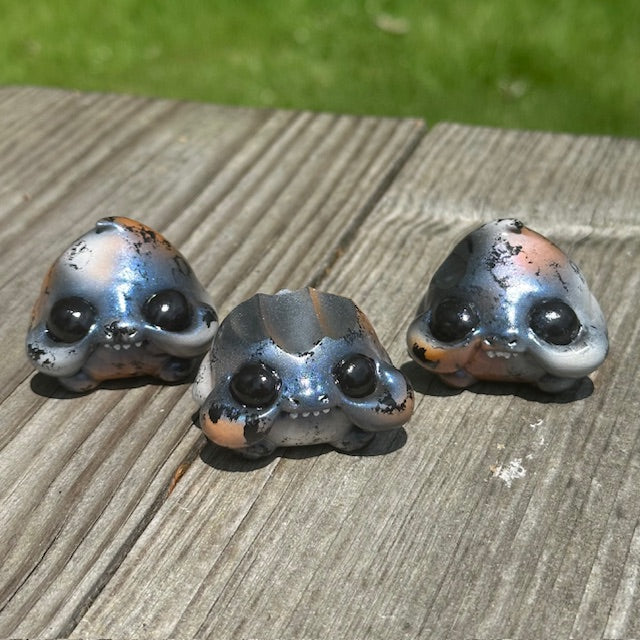 Little Shit Bigger Deal - Beasties Bites by Dear Beasties x Trash Panda, a 2.5 detailed toy figurine on a wooden surface, featuring intricate design elements.