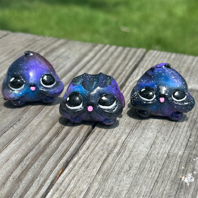 Little Shit Bigger Deal - Beasties Bites by Dear Beasties x Trash Panda, small toy on wood surface, reflecting Strangecat Toys' art toy collection.