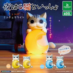 At night, enjoy the company of cats with the Kyuruga miniature light G