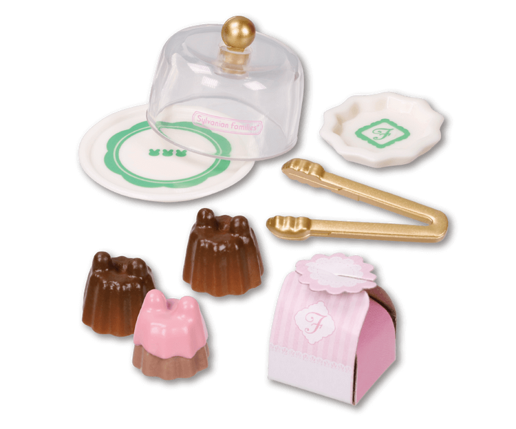 Sylvanian Families Forest Cute Cake Shop 3 Gacha, a collectible toy featuring miniature cake shop accessories from Strangecat Toys' blind box collection.