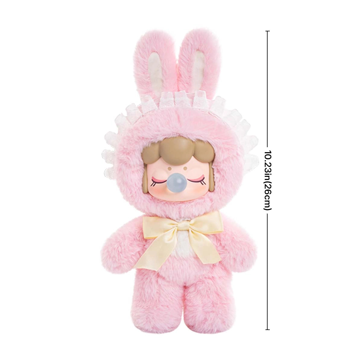 Nanci's Shining Bunny Plush Blind Box featuring a close-up of a whimsical plush toy with a cartoonish bow design.
