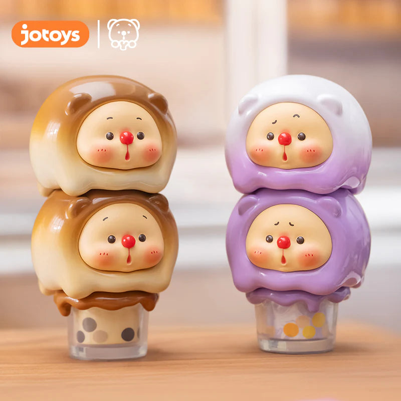 OYO Ice Cream Jenga Blind Box Series showcasing various toy figurines, part of a collectible set with 8 regular designs and 2 secret options.
