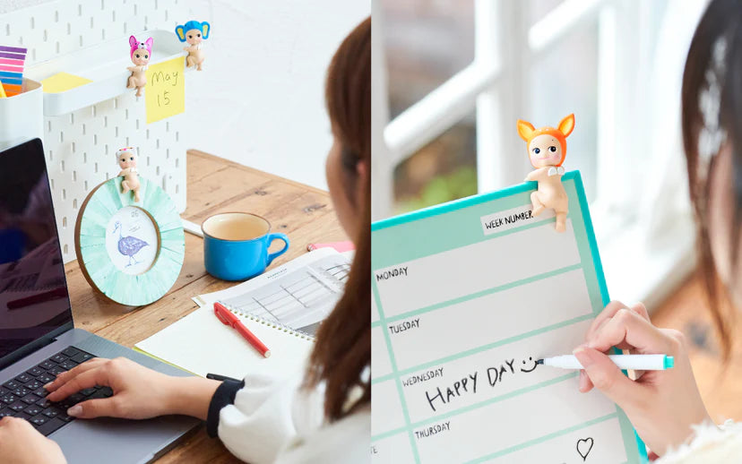 Sonny Angels - HIPPERS Looking Back Series mini figures: 12 classic animal headgear styles with adhesive tape for versatile sticking. Blind-boxed for surprise. Ideal for phone, desk, and more.