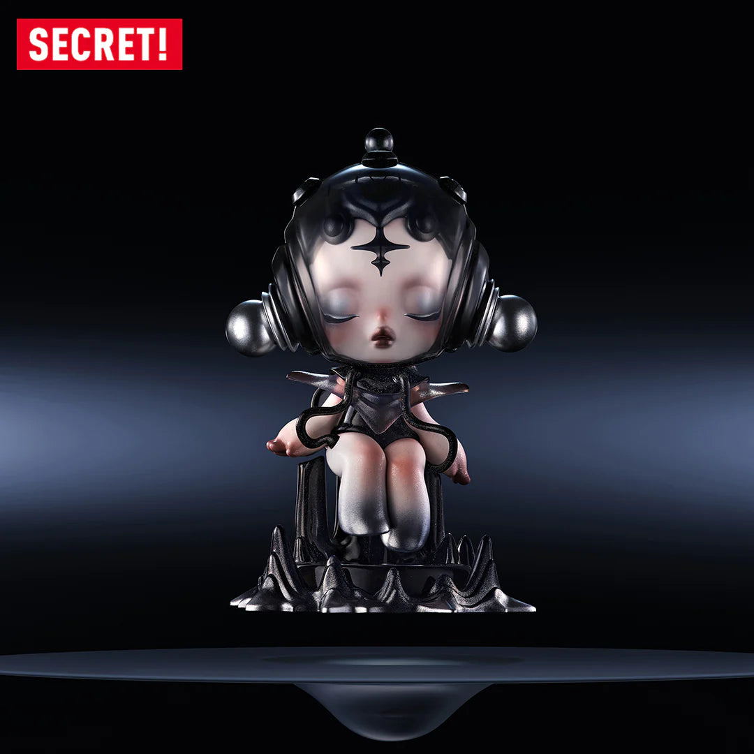 SKULLPANDA The Sound Blind Box Series statue of a girl wearing headphones, part of a 12-design collectible set with a secret figure.