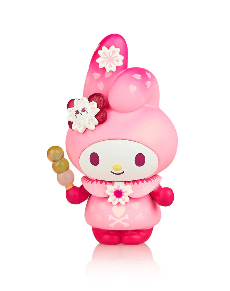 A pink toy with a cat head, part of tokidoki x Hello Kitty and Friends Series 3 Blind Box.
